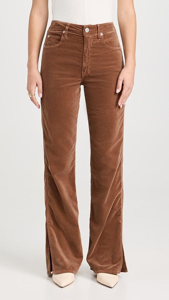 AMO Liz Velvet Split Flare Jeans | Shopbop Product Image