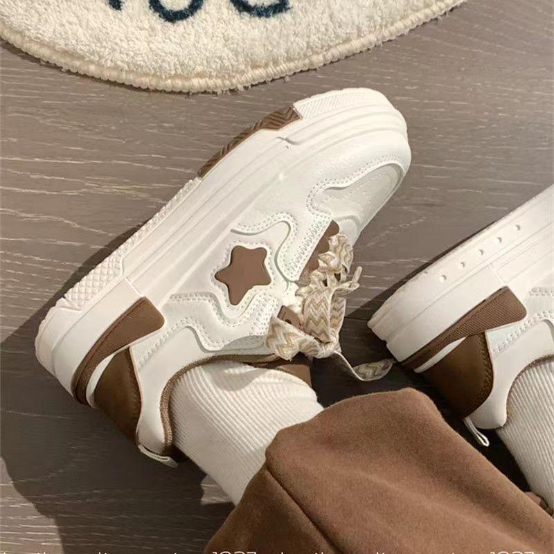Star Patterned Lace-Up Platform Sneakers Product Image