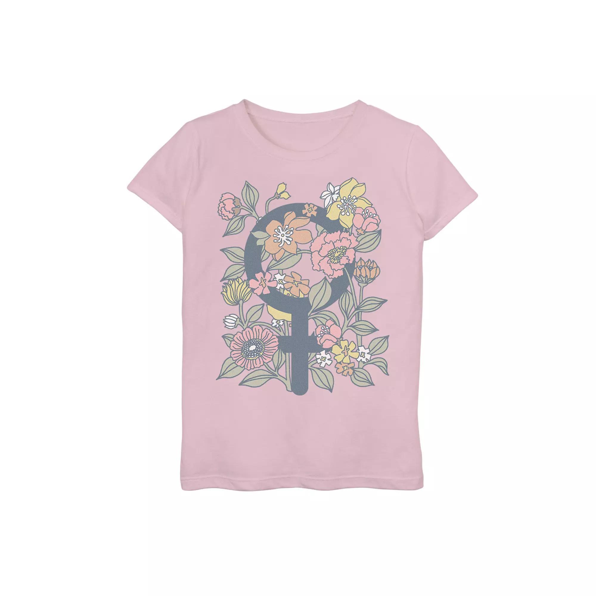 Girls 7-16 Female Made Floral Tee, Girl's, Size: Medium, Pink Product Image