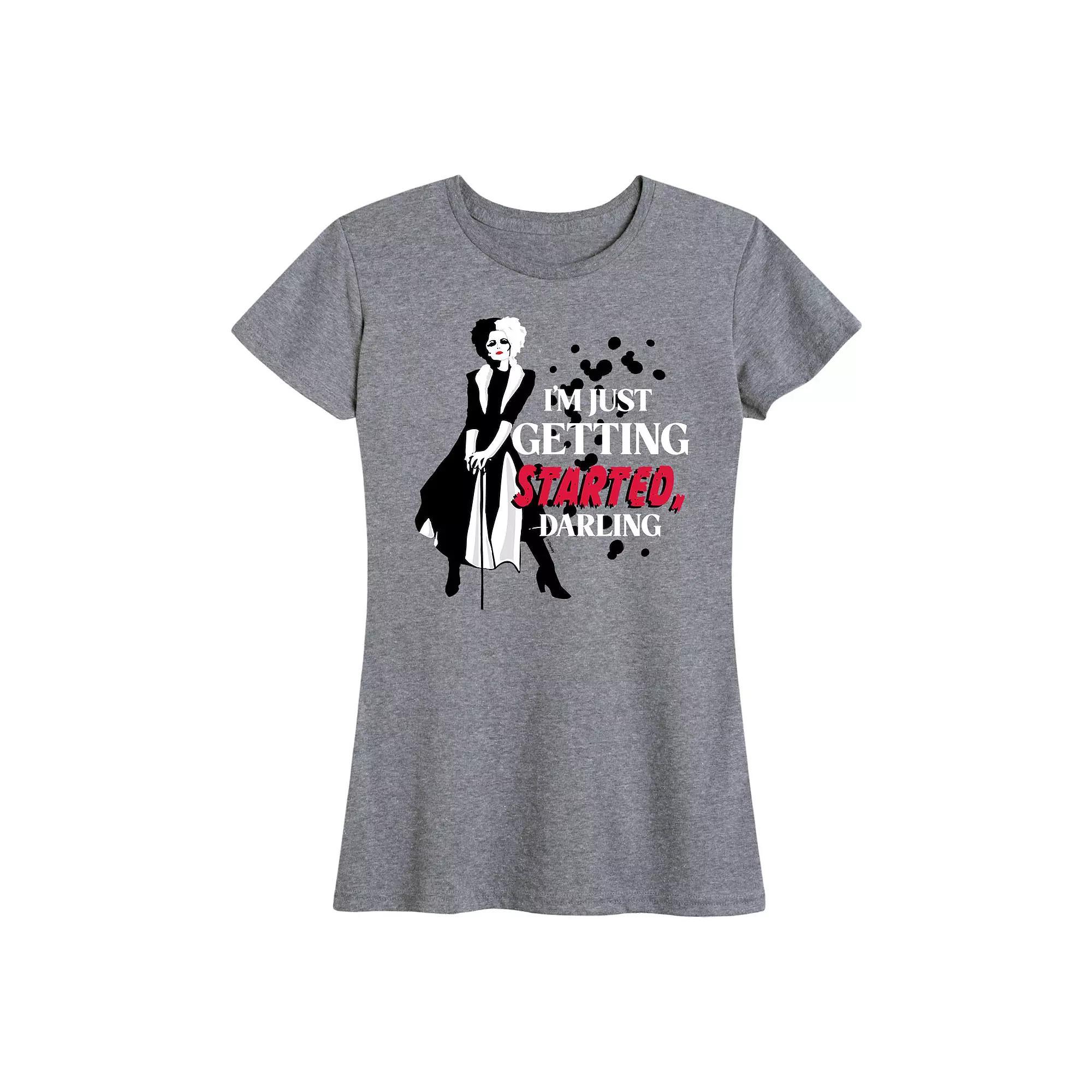Disneys Cruella Womens Just Getting Started Graphic Tee Grey Gray Product Image