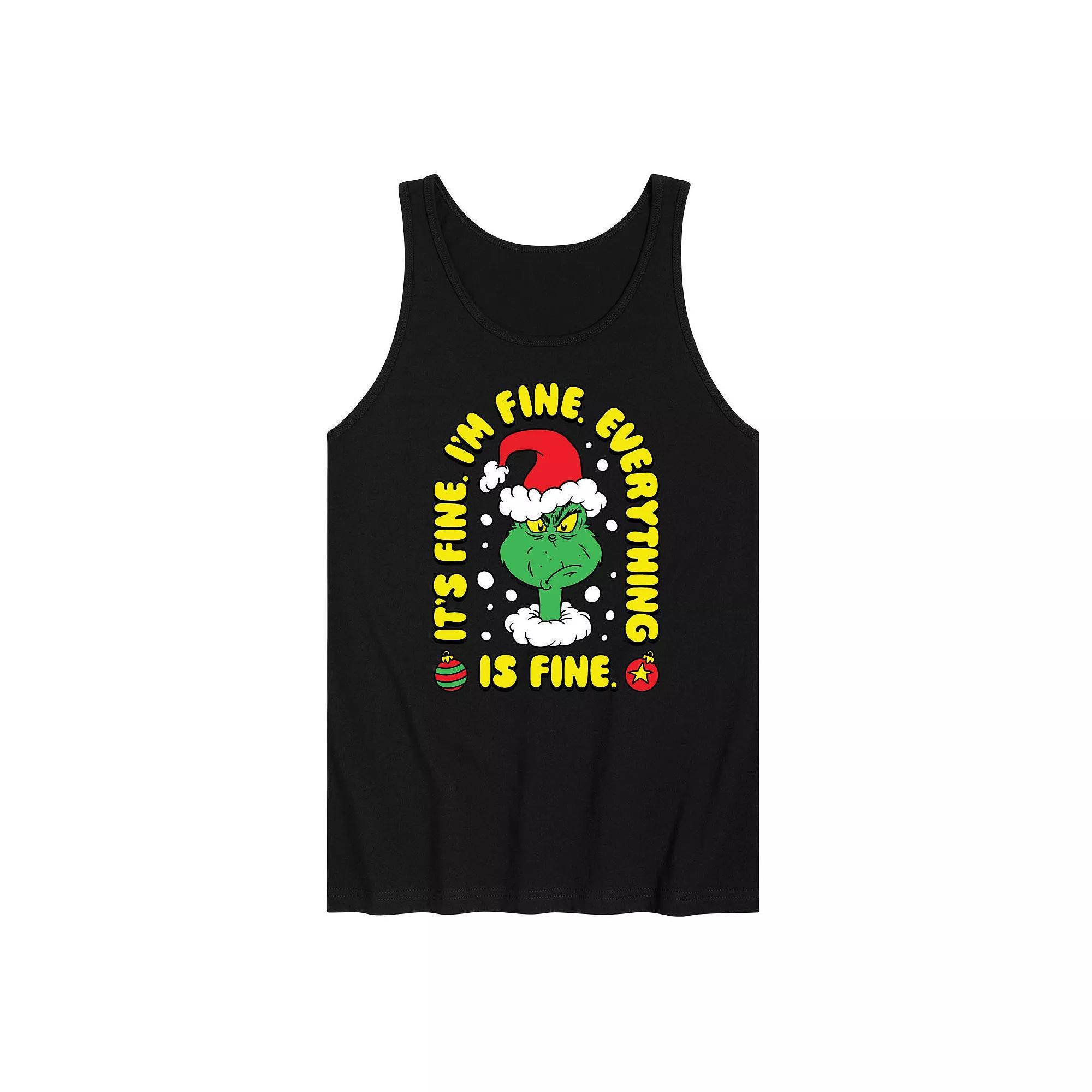 Mens Dr. Seuss The Grinch Everything Is Fine Graphic Tank Top Product Image