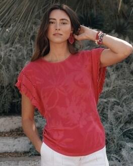 Ruffle Sleeve Pullover Sweater Product Image