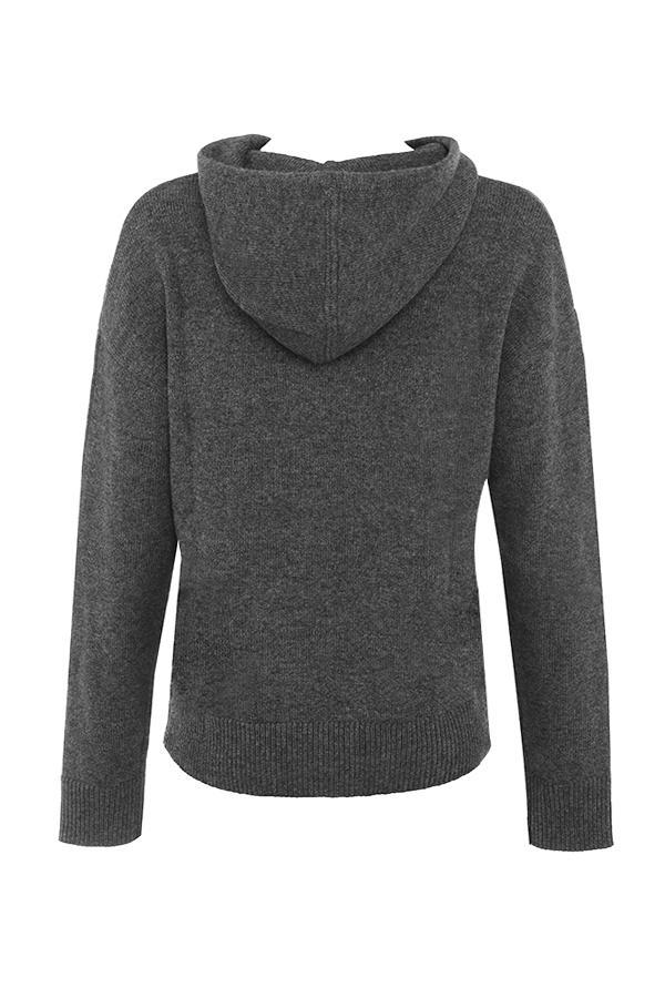 Jionni Charcoal Cashmere Blend Hoodie Product Image