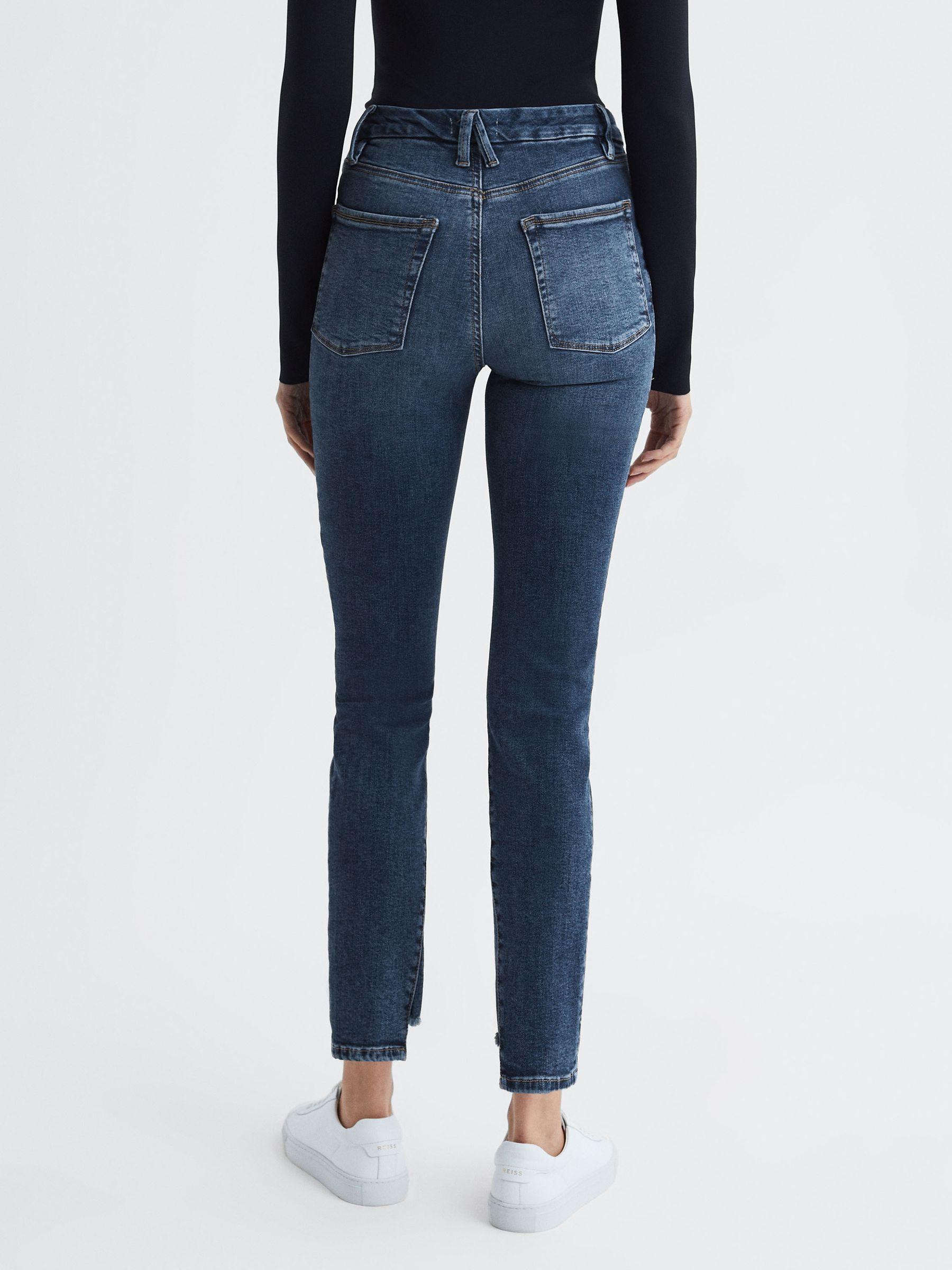 Good American High Rise Distressed Skinny Fit Jeans in Indigo Product Image