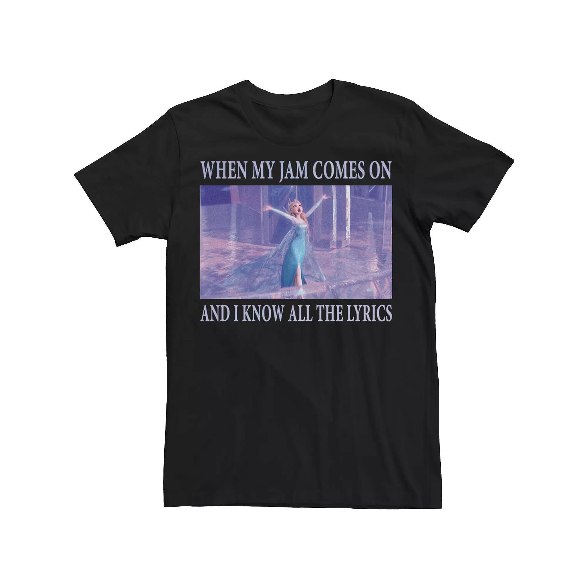 Big & Tall Disney Frozen Elsa When Jam Comes On I Know The Lyrics Tee, Men's, Size: 3XL, Black Product Image