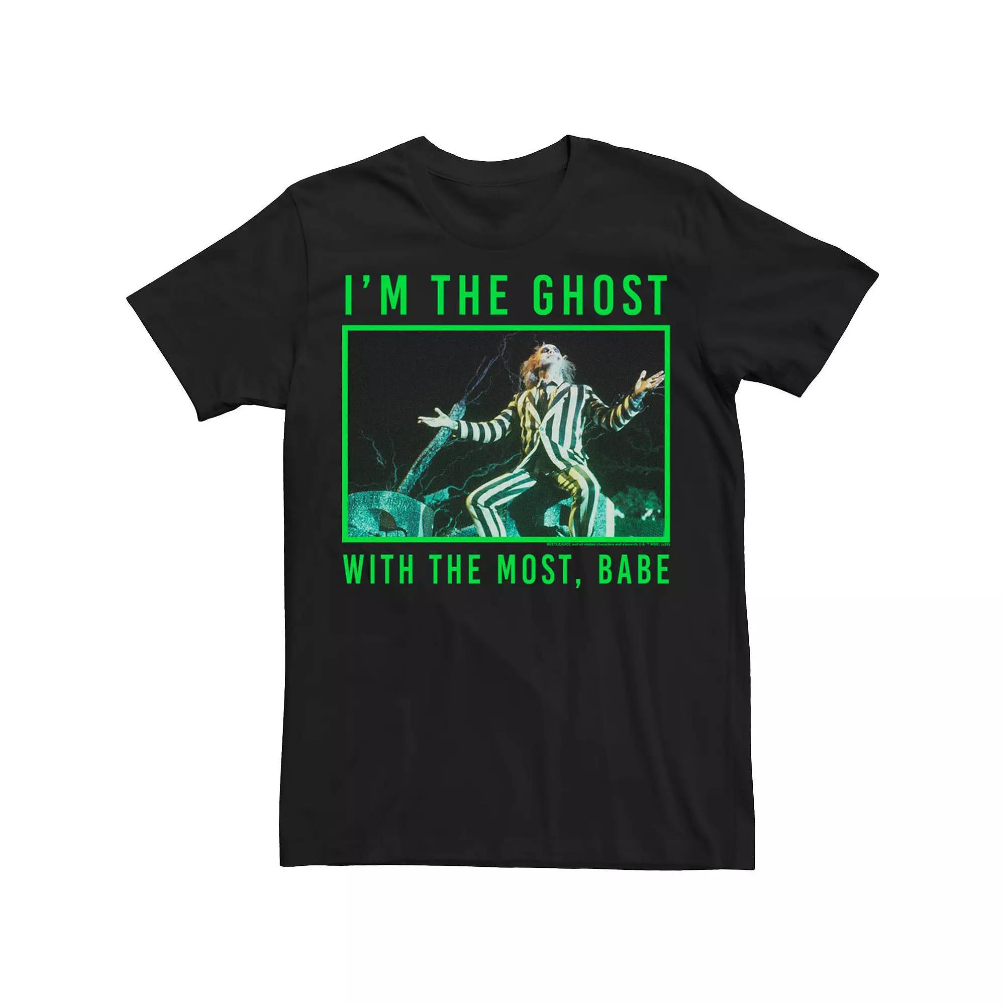 Men's Beetlejuice Most Ghost Meme Photo Real Tee, Size: 3XL, Black Product Image