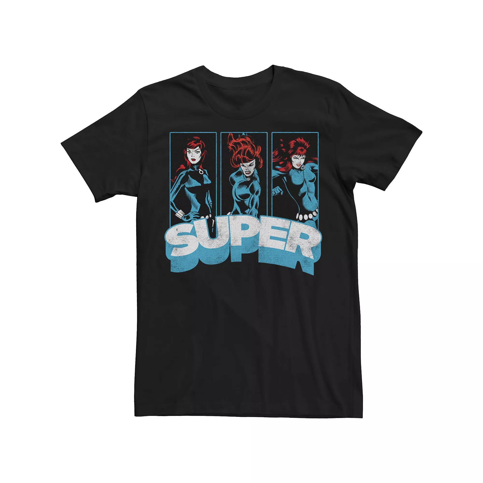 Mens Marvel Widow Super Vintage Comic Poses Tee Product Image