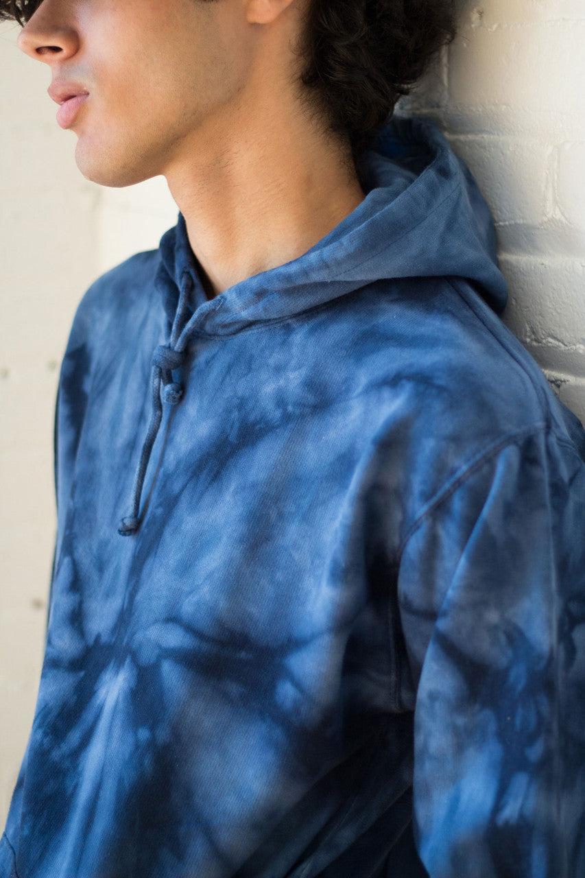 Navy Tie Dye Hoodie Product Image