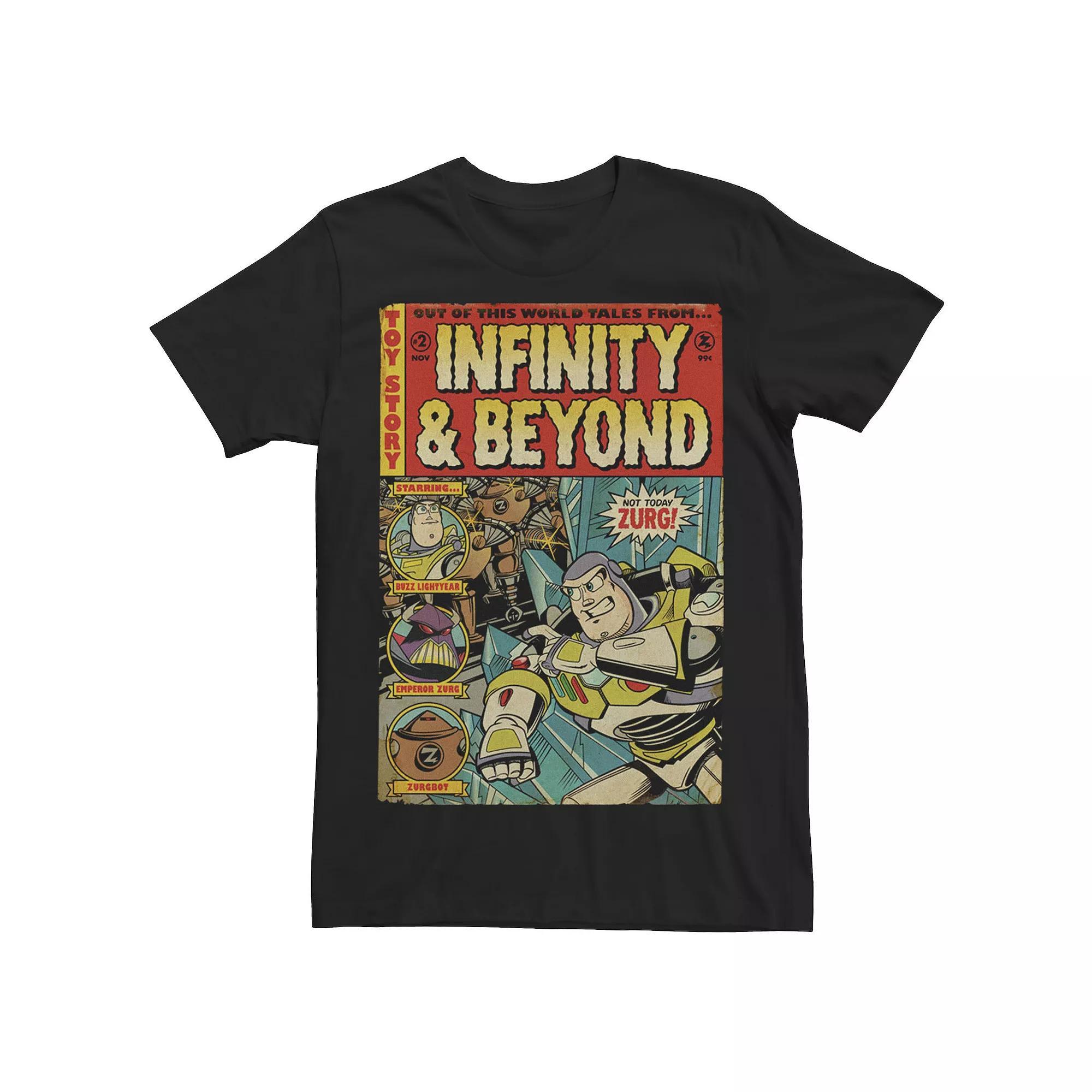 Disney / Pixar's Toy Story Buzz Lightyear Men's Comic Retro Tee, Size: XL, Black Product Image