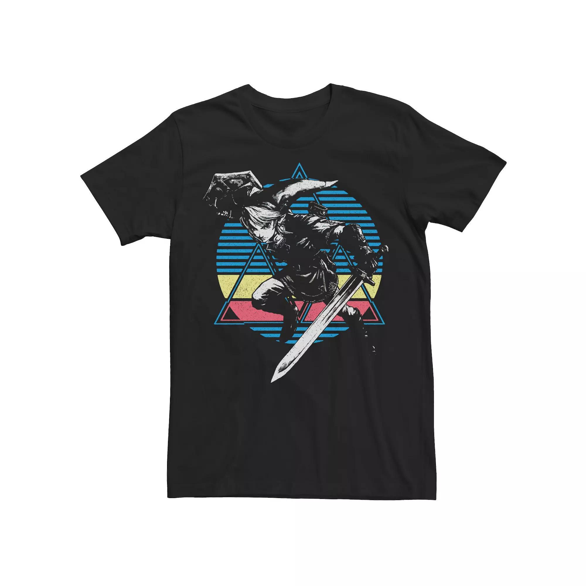 Men's Nintendo The Legend Of Zelda Triforce Link Overlay Tee, Size: Large, Blue Product Image