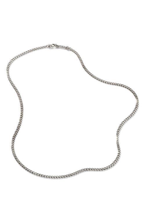 Mens Classic Chain Sterling Silver Curb Link Necklace Product Image