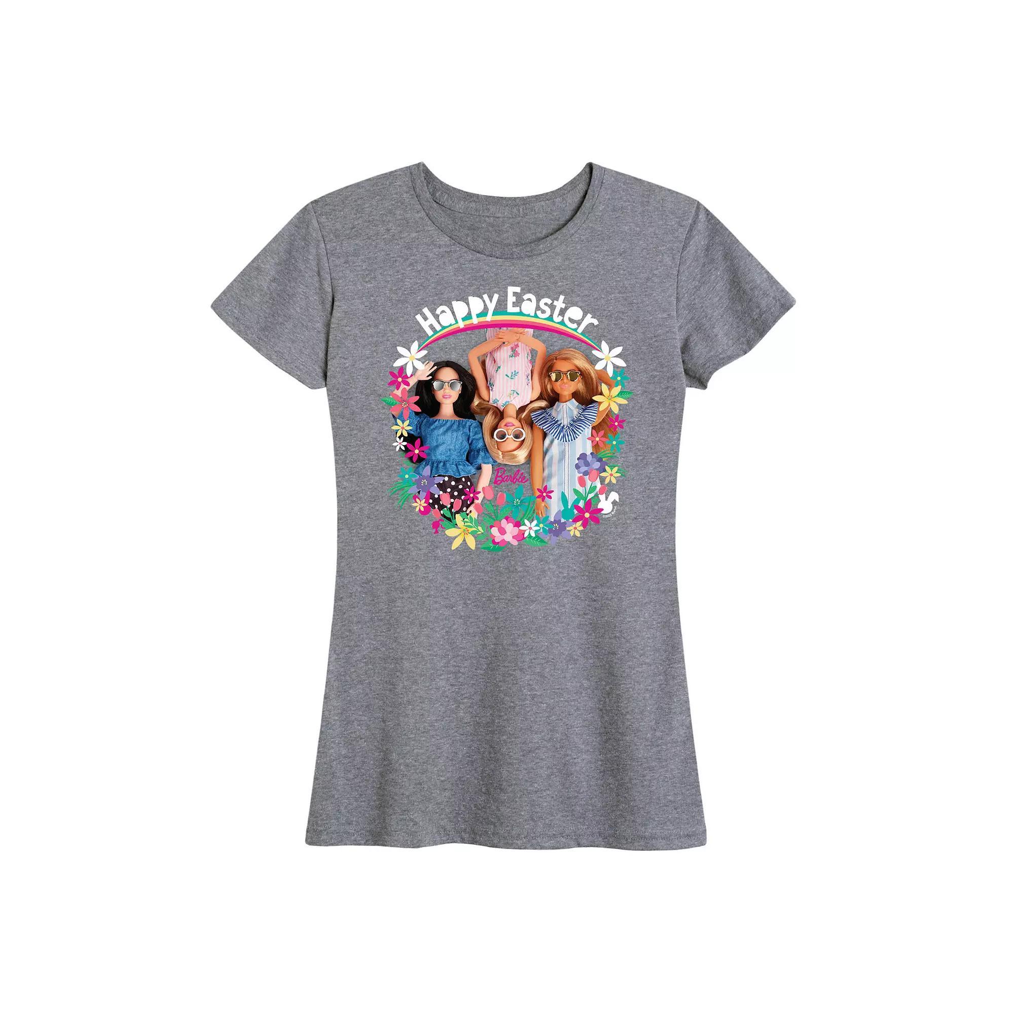 Womens Barbie Happy Easter Graphic Tee Grey Gray Product Image