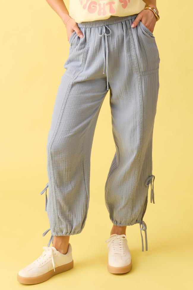 Sky High Blue Gauze Harem Pull On Pants FINAL SALE Product Image