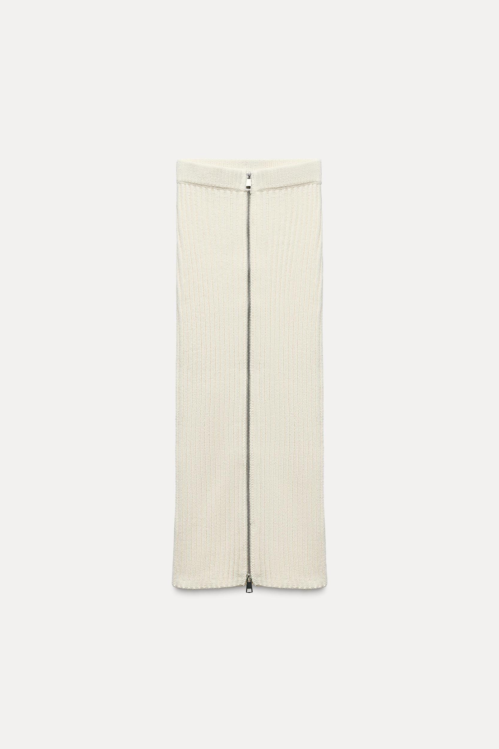 CHENILLE MIDI SKIRT WITH ZIPPER Product Image