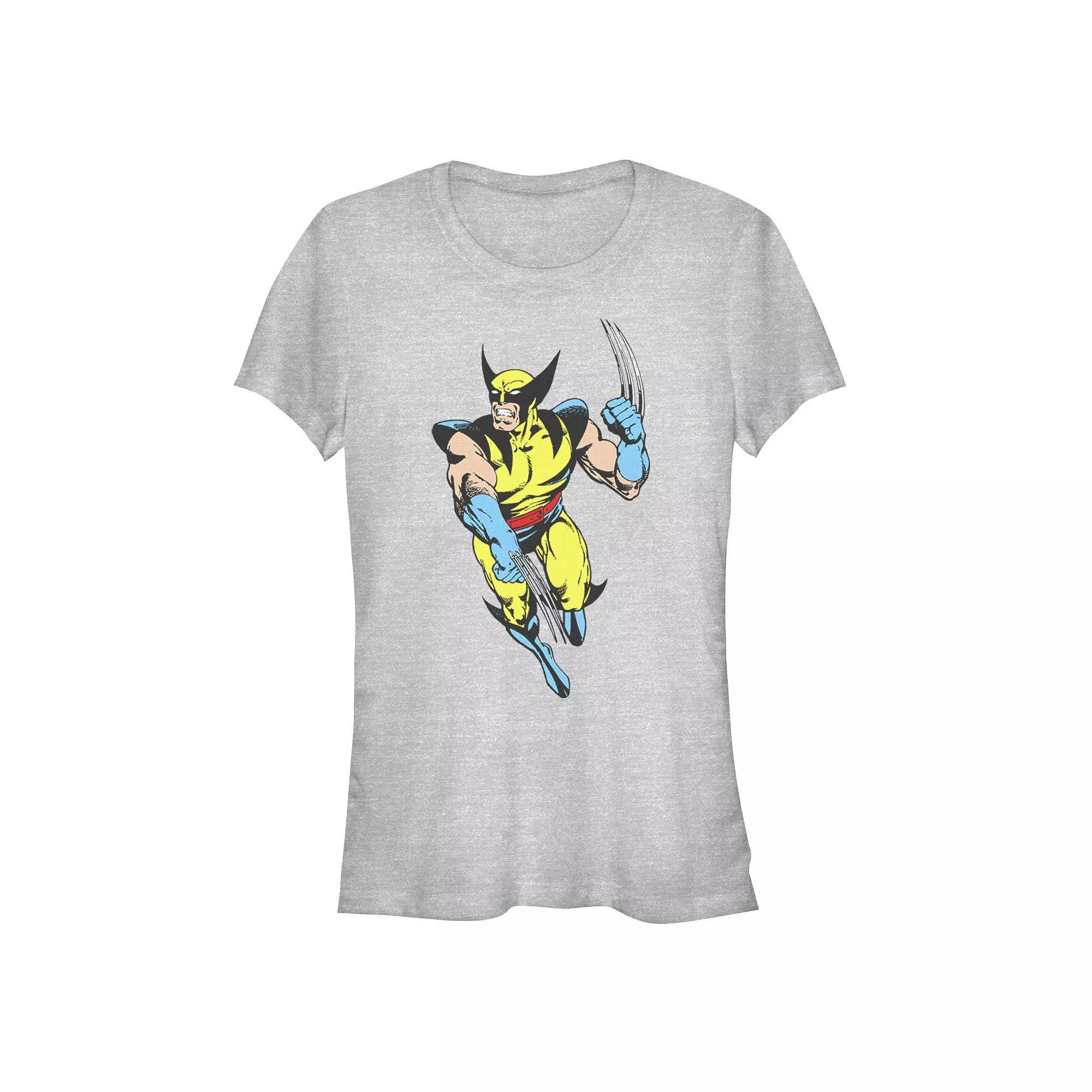 Juniors' X-Men Dark Wolverine Claw Marks Graphic Tee, Girl's, Size: Small, Athletic Grey Product Image