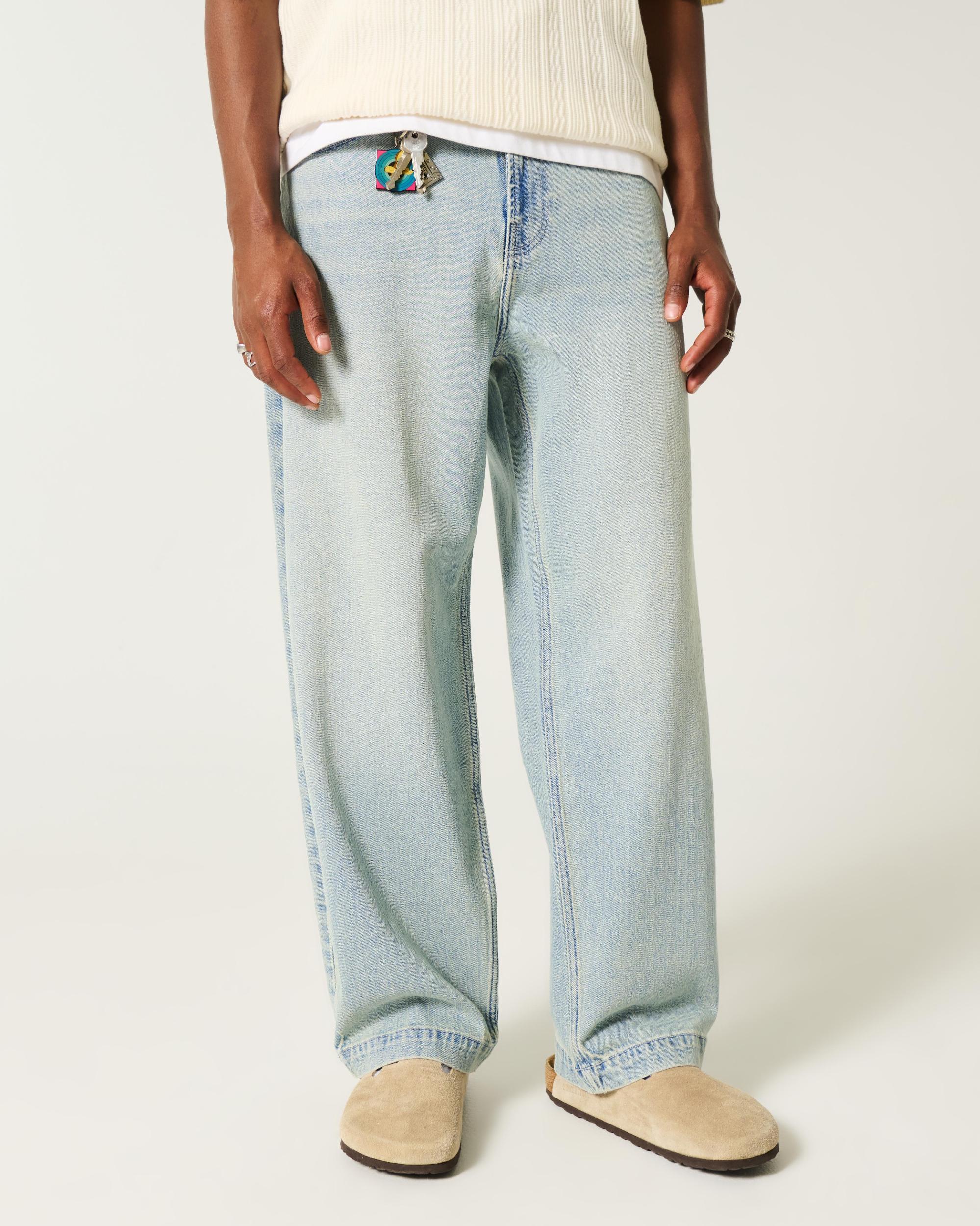 Light Wash Baggy Skater Jeans Product Image