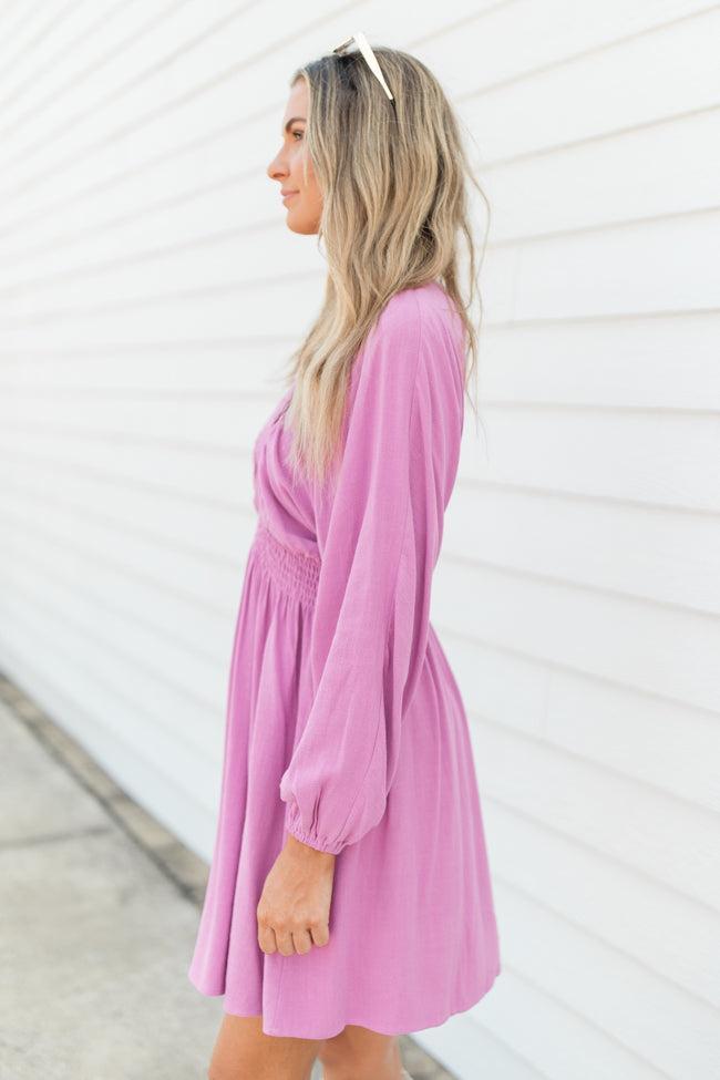 My Only Choice Purple Deep V Babydoll Mini Dress FINAL SALE Product Image