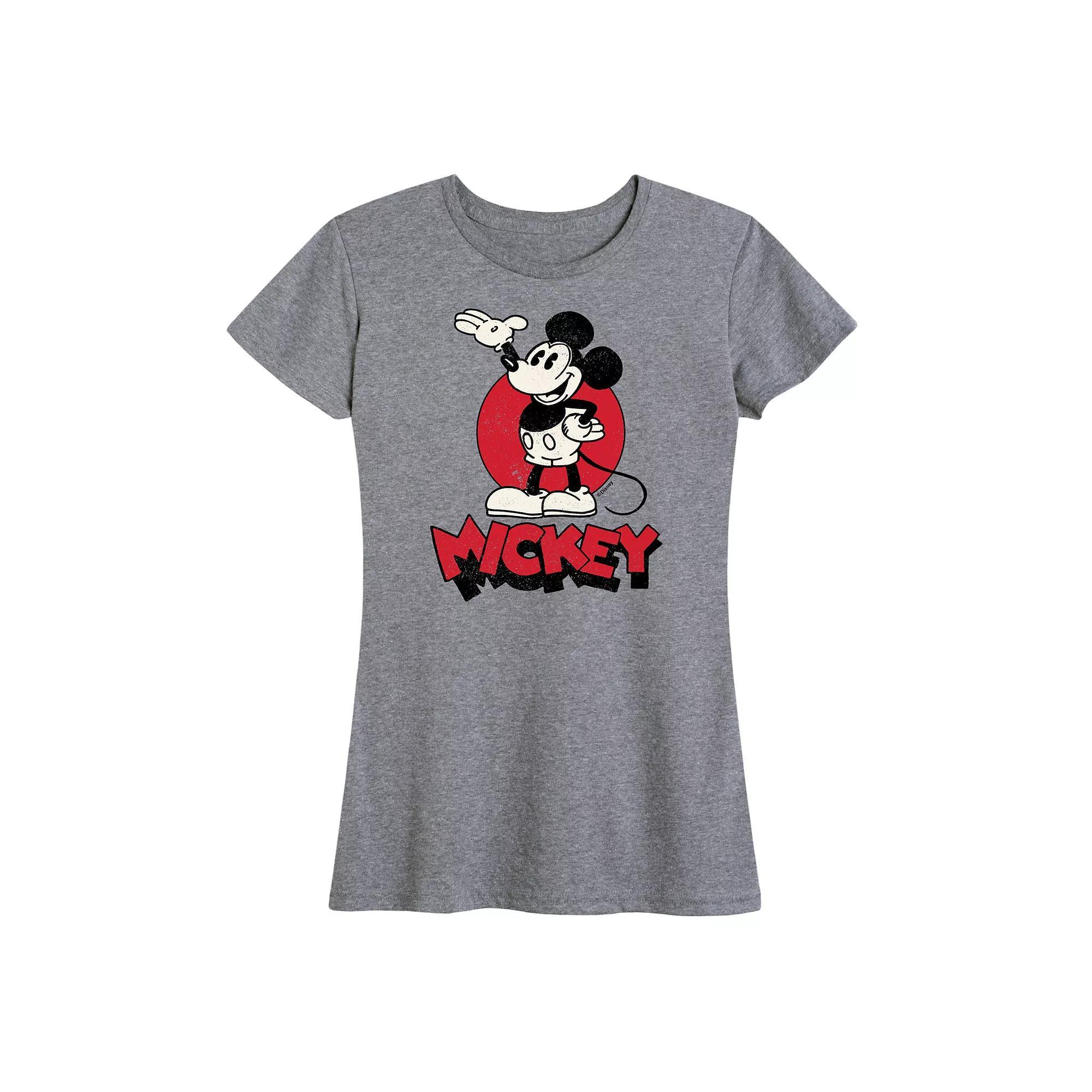 Disney's Mickey Mouse Women's Heritage Graphic Tee, Size: Medium, Grey Royal Blue Product Image