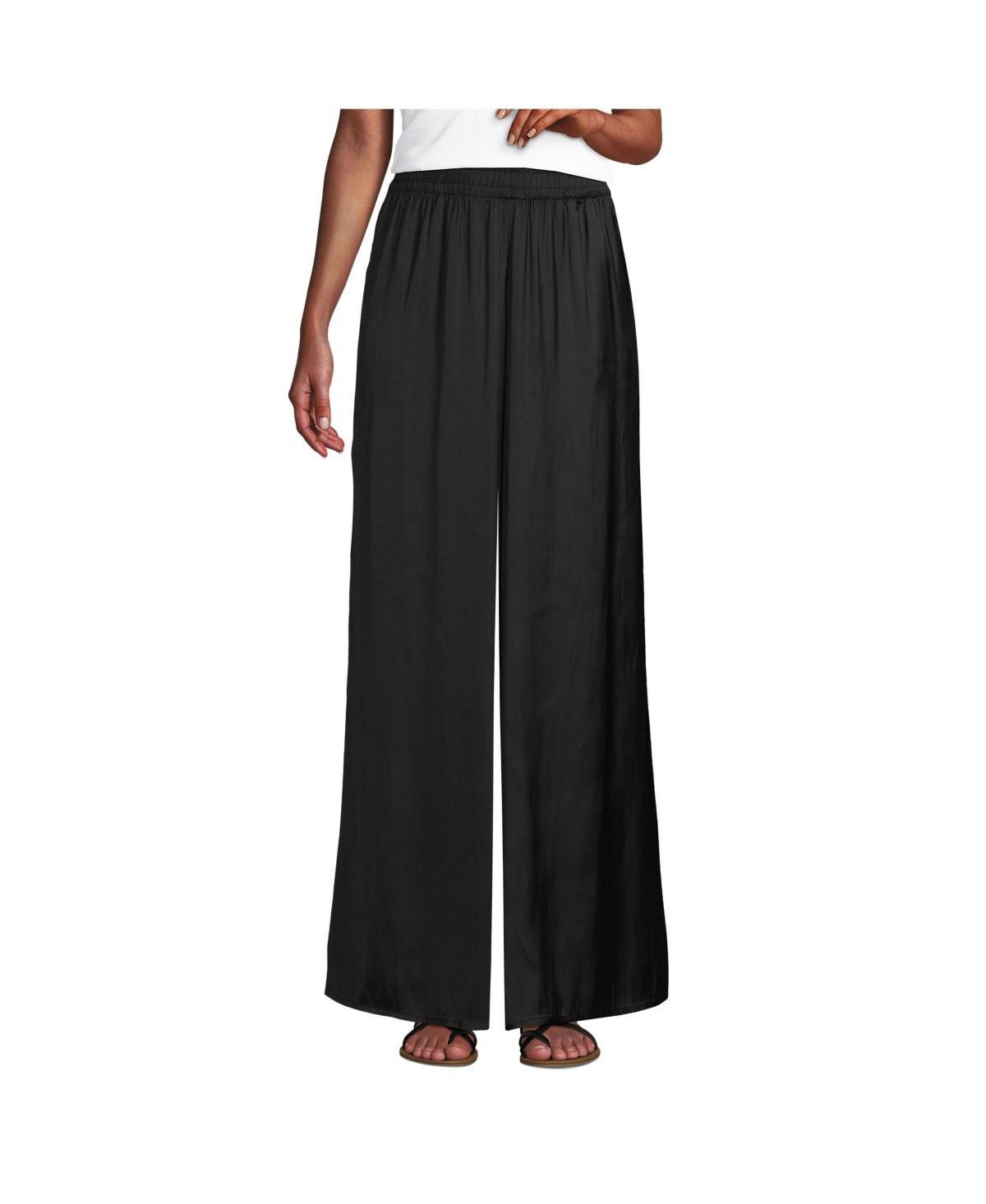 Women's Lands' End Wide Leg Palazzo Pants, Size: Large, Fresh Green Product Image