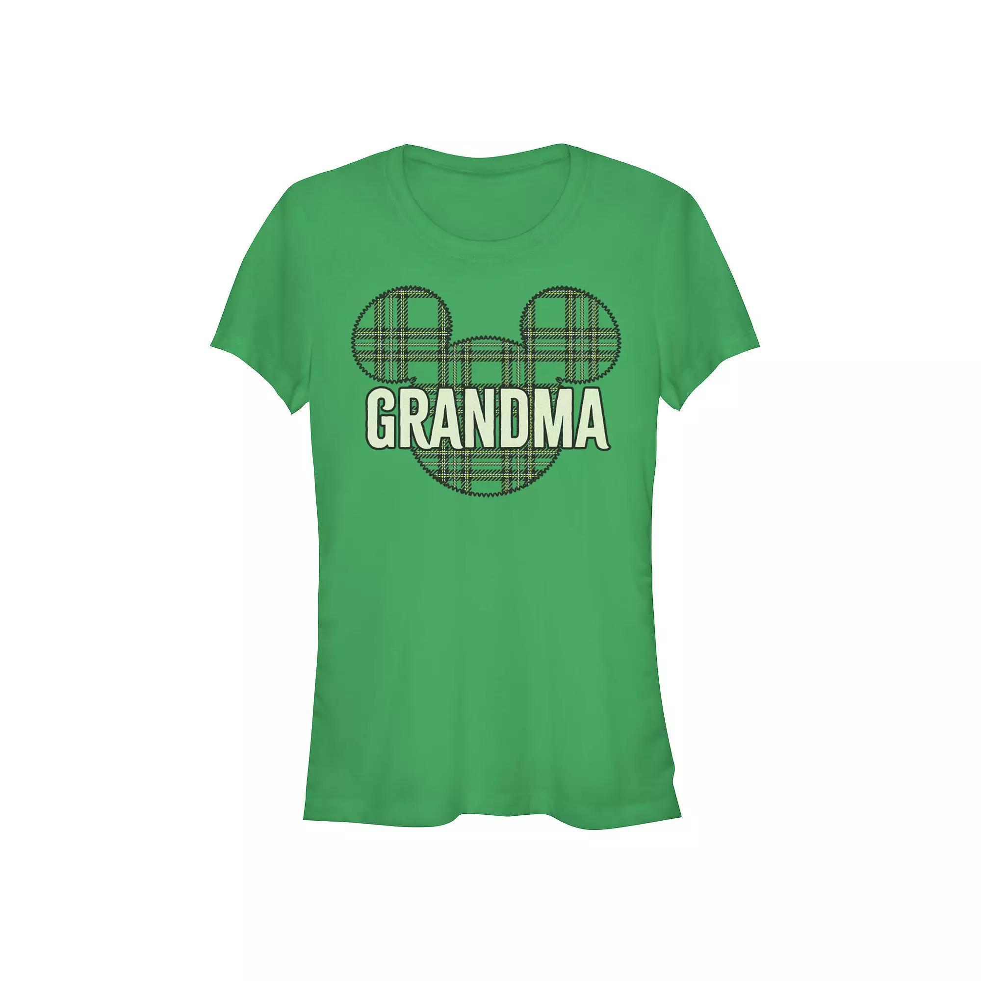 Disney's Mickey Mouse Women's Grandma Christmas Patch Graphic Tee, Size: Large, Kelly Product Image