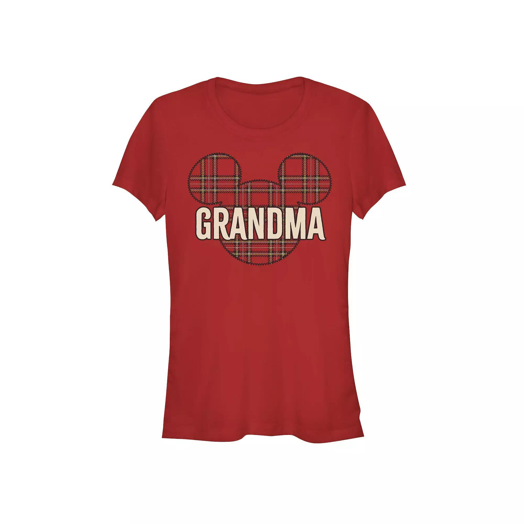 Disney's Mickey Mouse Women's Grandma Christmas Patch Graphic Tee, Size: Large, Kelly Product Image