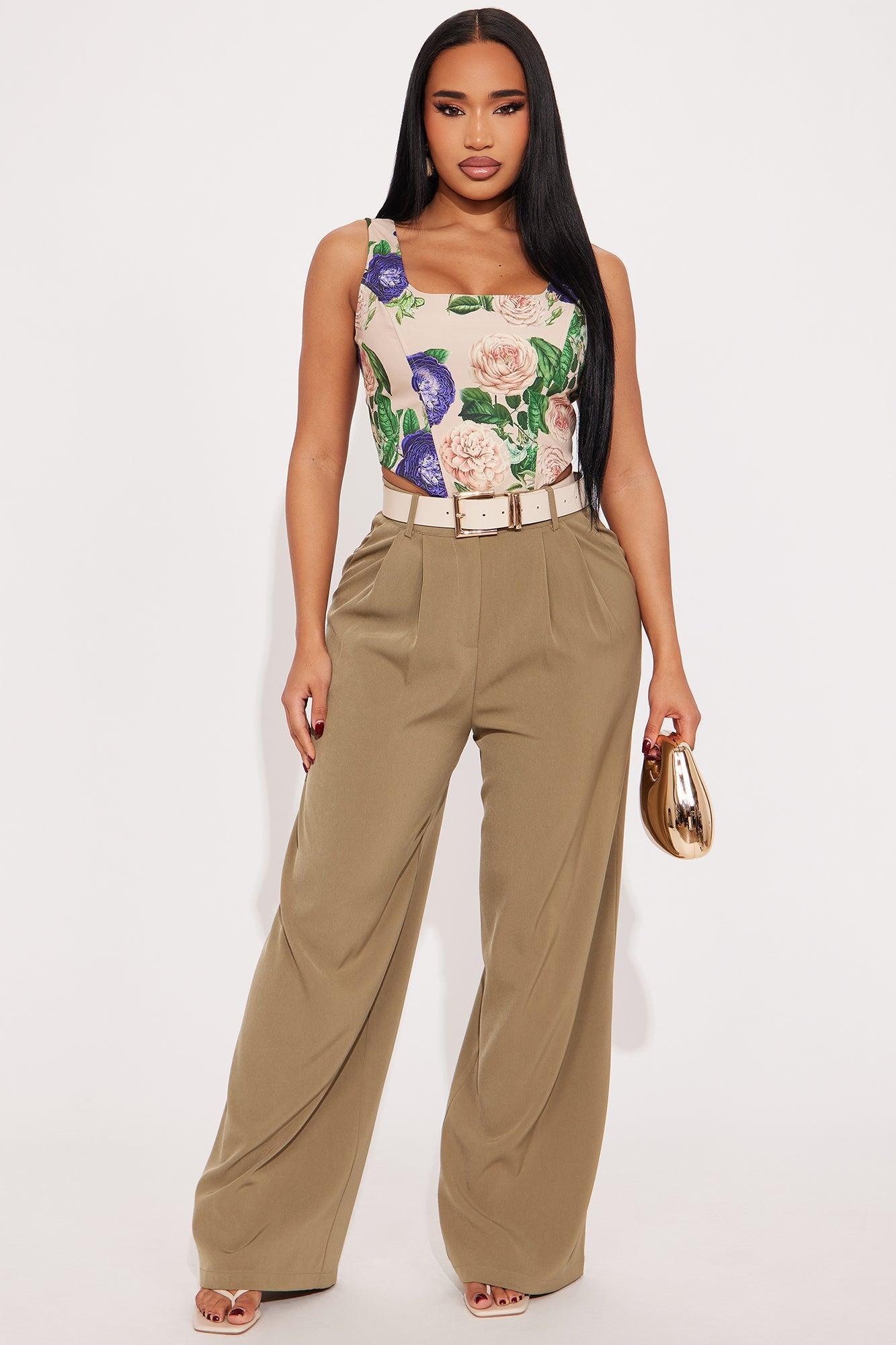 Garden In Full Bloom Corset Top - Taupe/combo Product Image