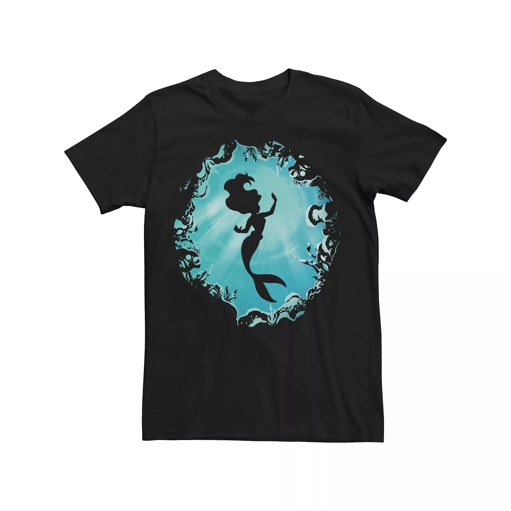 Big & Tall Disney Princesses Ariels Grotto Silhoutte Tee, Men's, Size: XXL Tall, Black Product Image