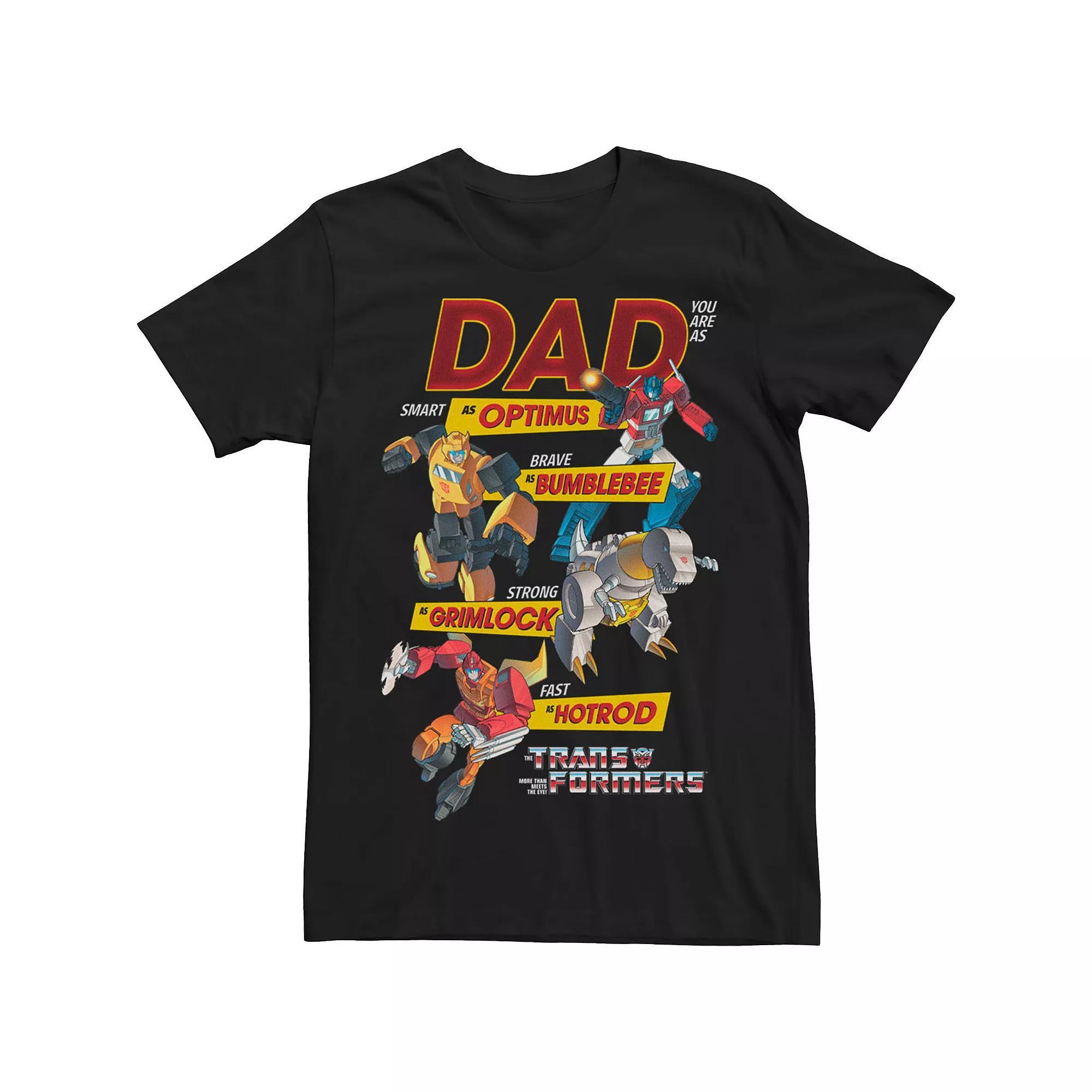 Men's Transformers Dad You Are Smart Brave Strong Fast Tee, Size: XL, Black Product Image