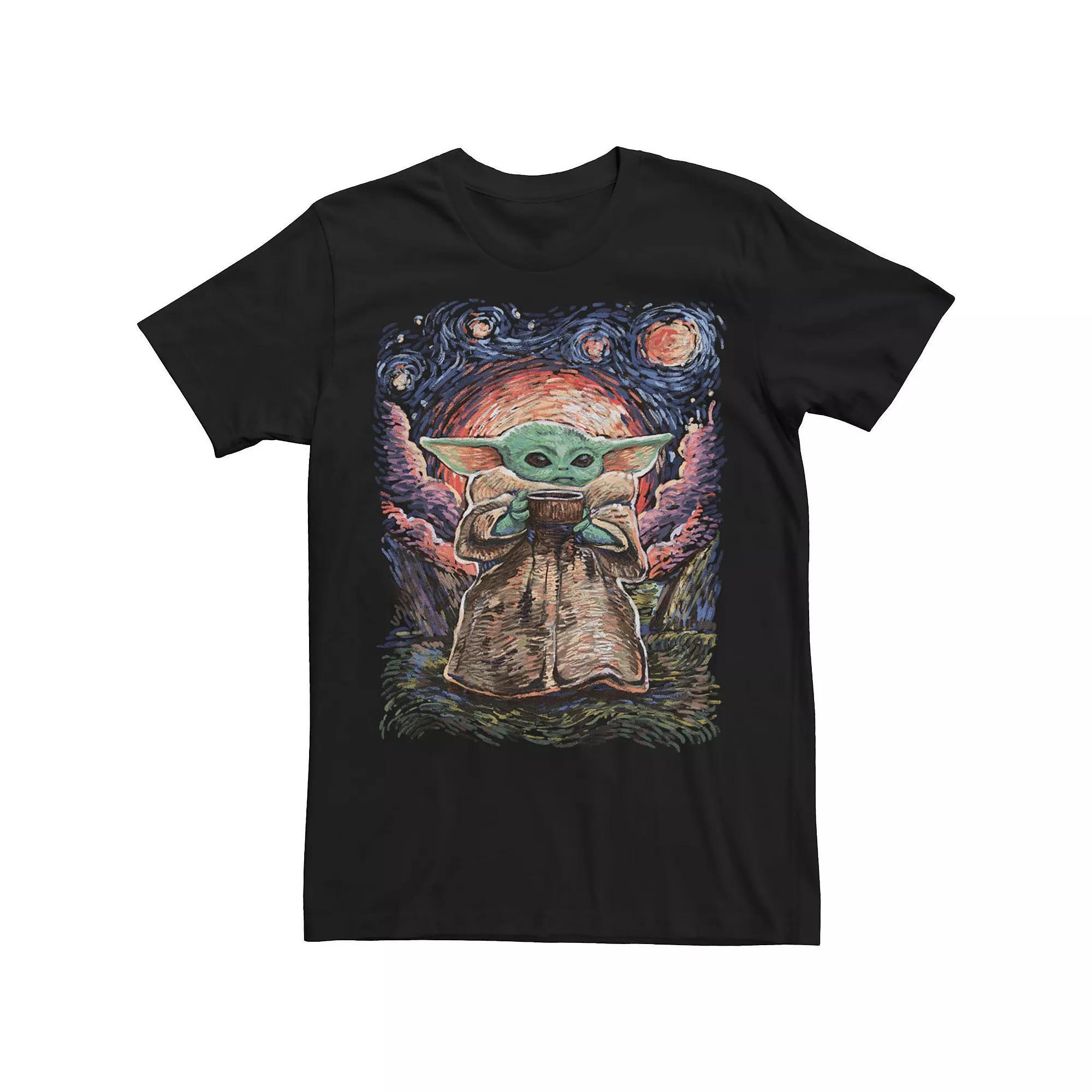 Big & Tall Star Wars The Child Starry Night Tee, Men's, Size: XL Tall, Black Product Image