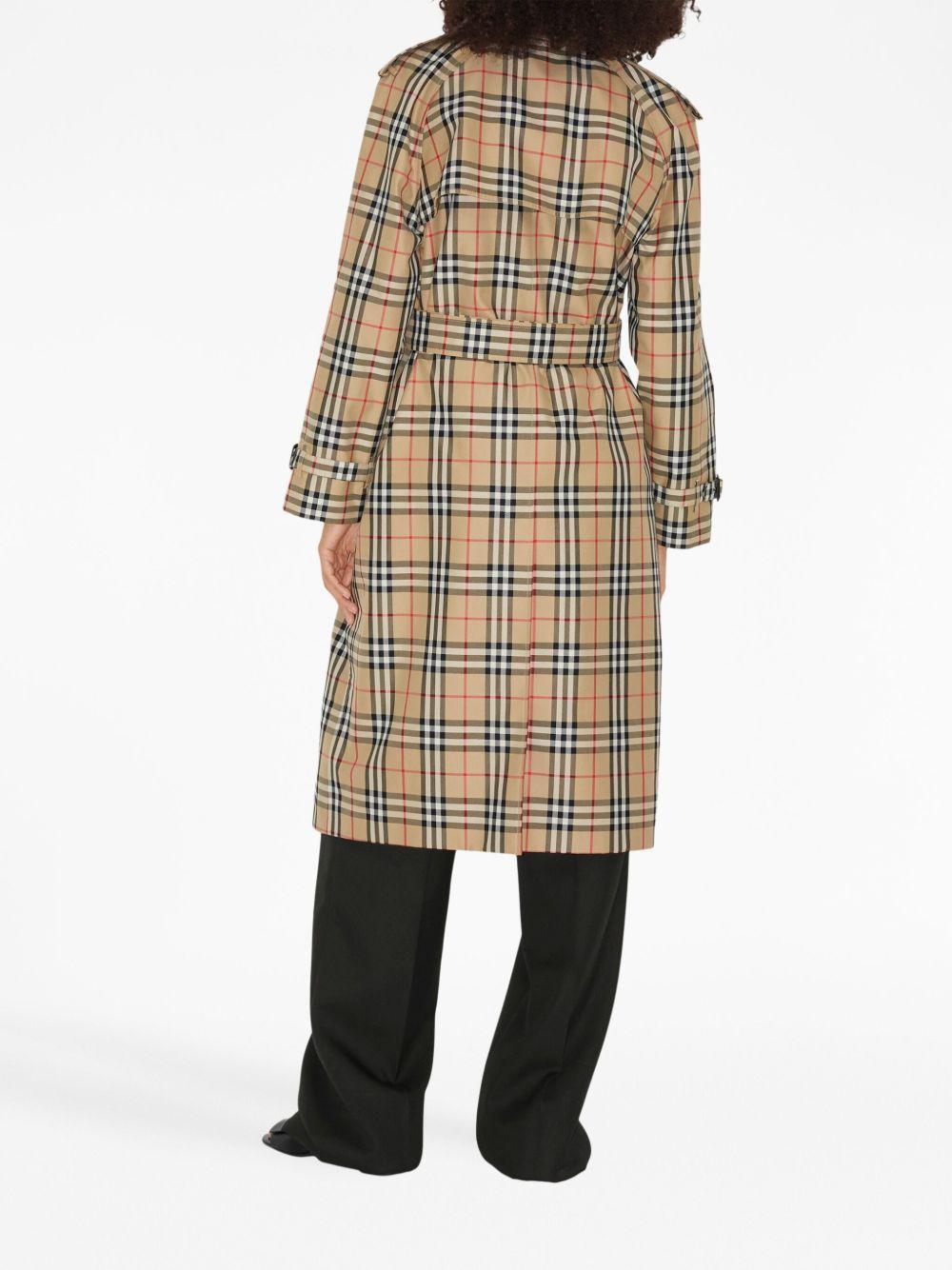Vintage Check-print trench coat Product Image