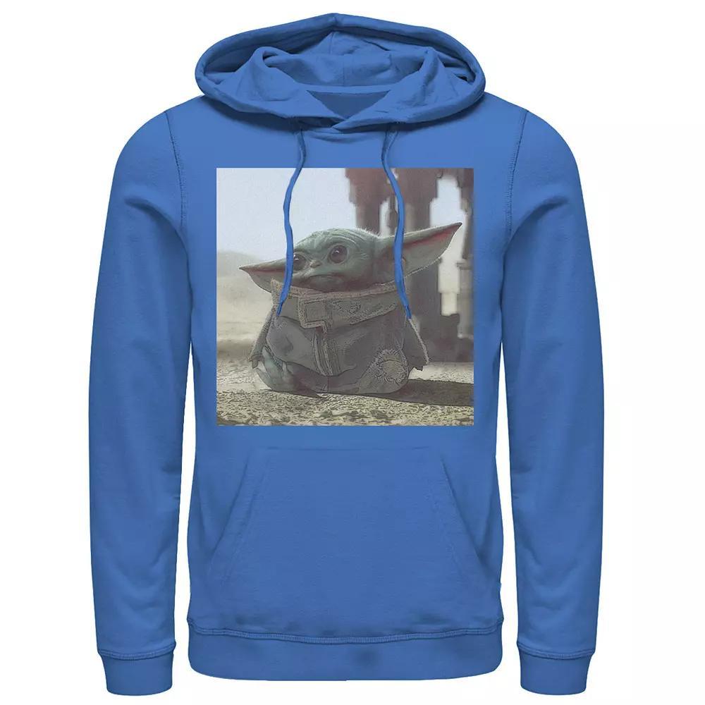 Mens Star Wars The Mandalorian The Child Photograph Hoodie Athletic Grey Product Image