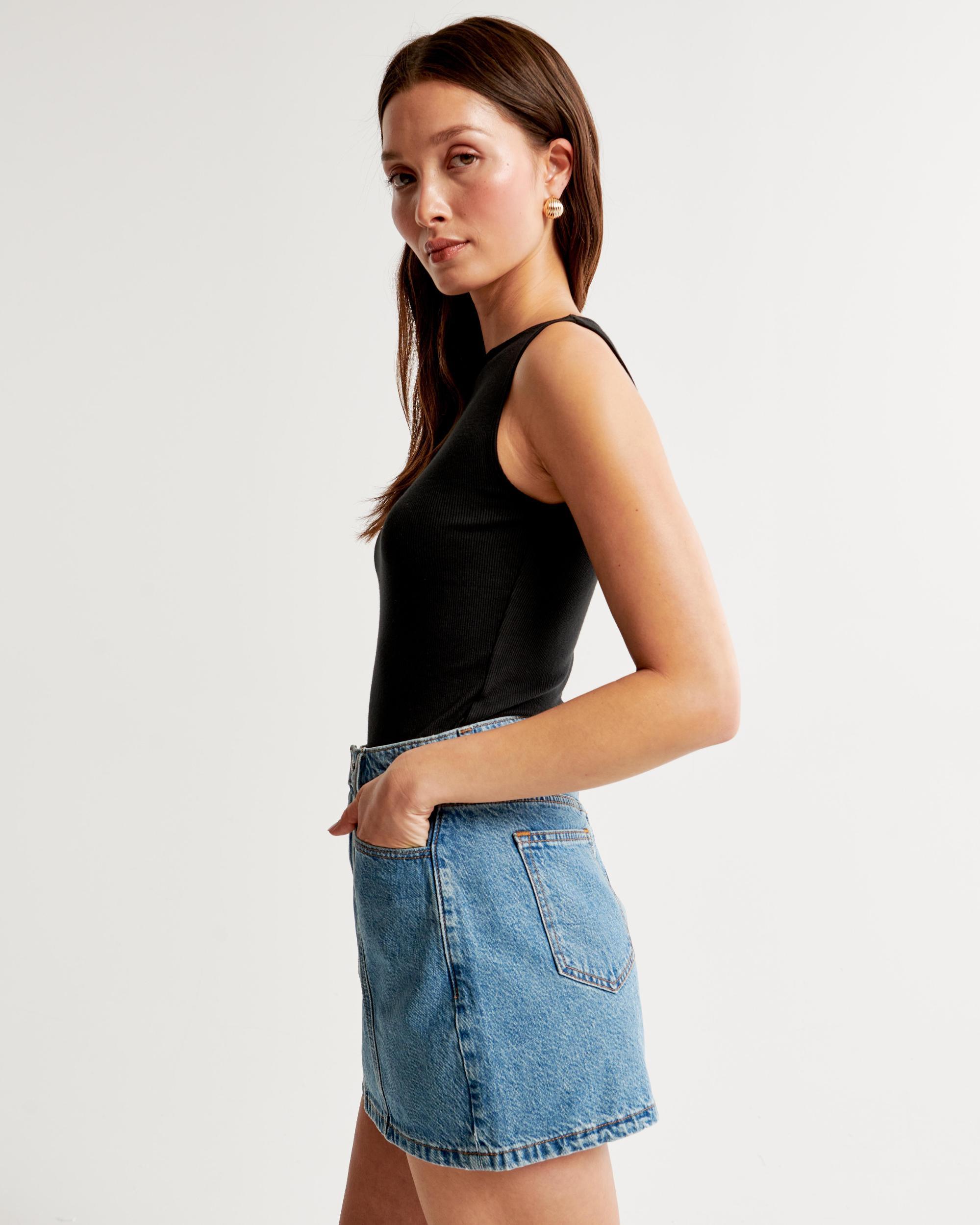 Denim Studded Mini Skirt Product Image