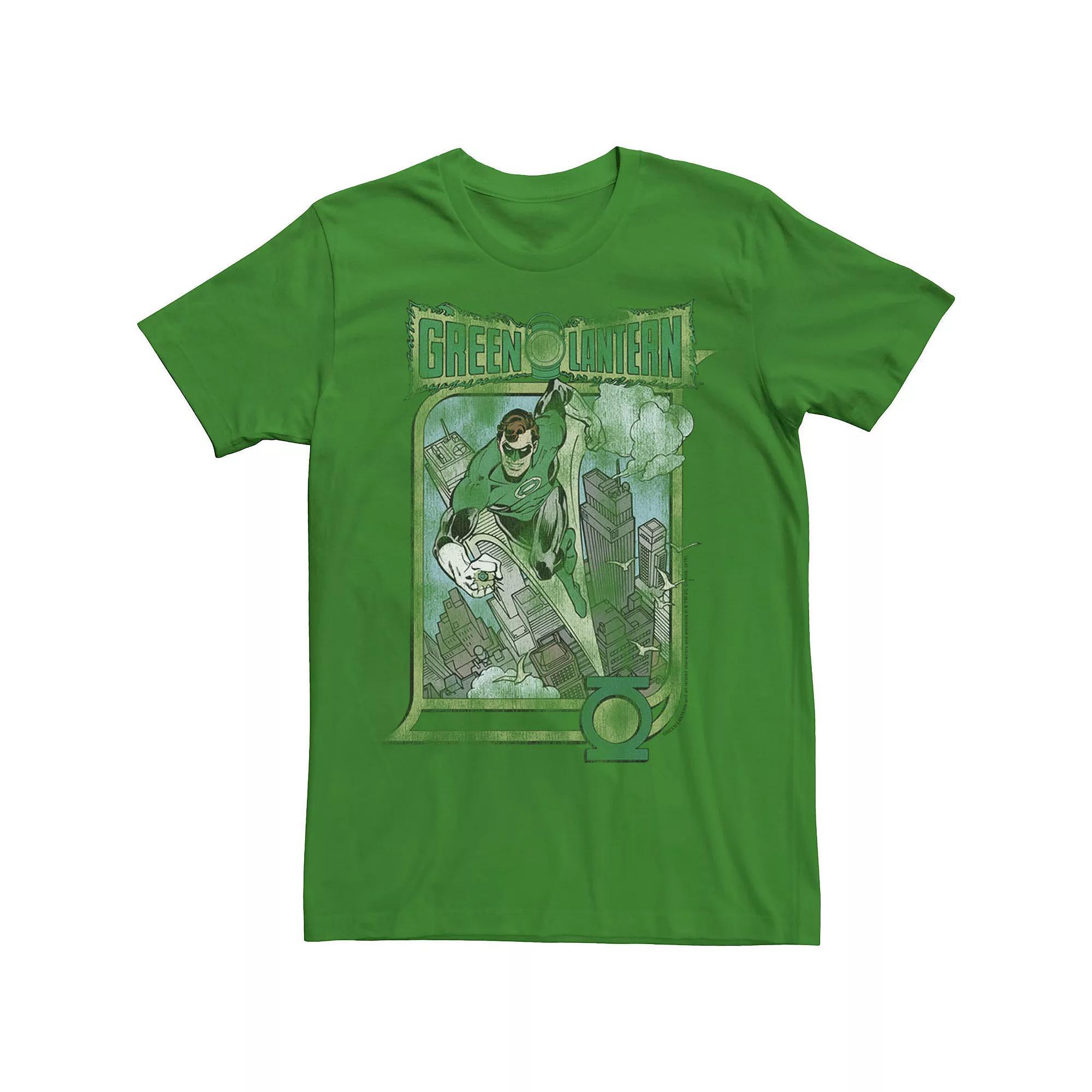 Men's Green Lantern Green City Comic Tee, Size: Large, Kelly Product Image