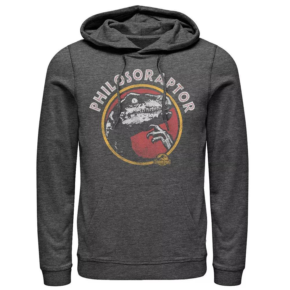 Mens Jurassic Park T-Rex Distressed Retro Logo Hoodie Product Image