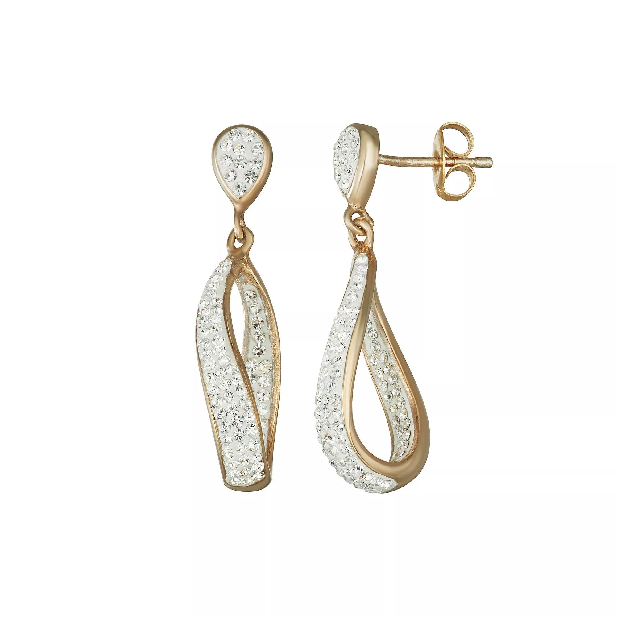 Chrystina Crystal Dangle Drop Earrings, Women's, Gold Tone Product Image