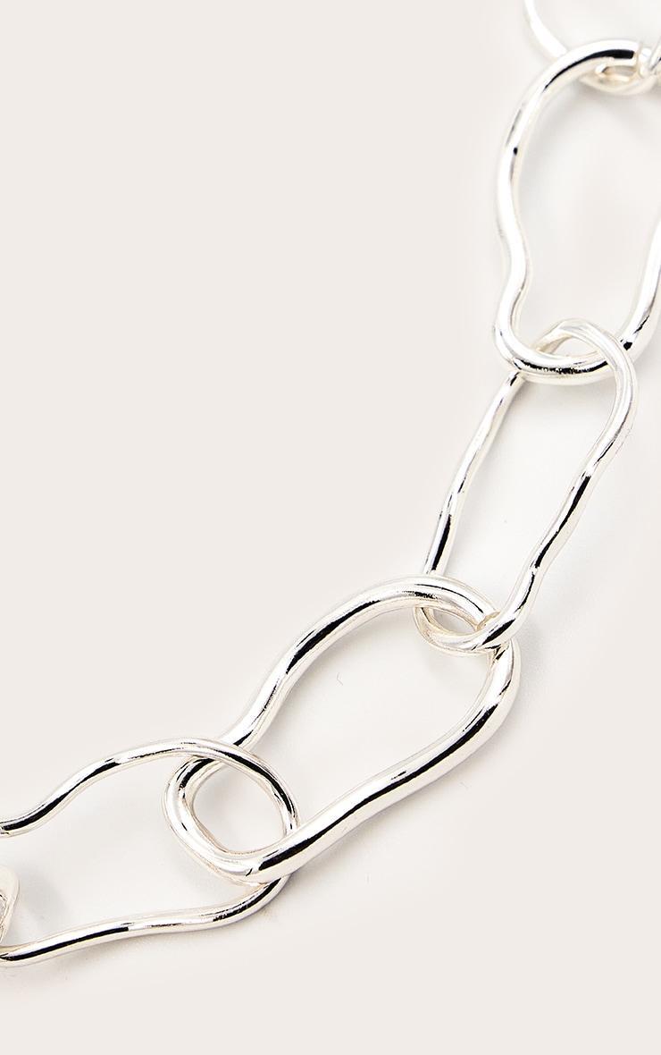 Silver Abstract Molten Link Chain Necklace Product Image