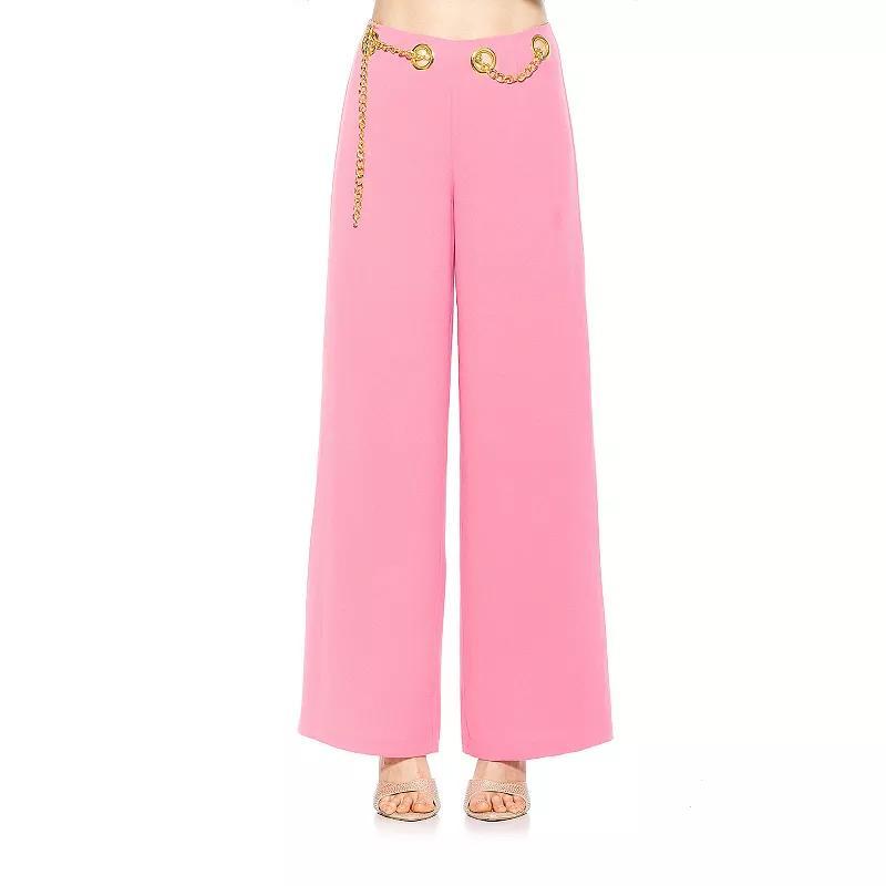 Women's ALEXIA ADMOR Cassie Wide Leg Mid Rise Pants, Size: 10, Ivory Product Image