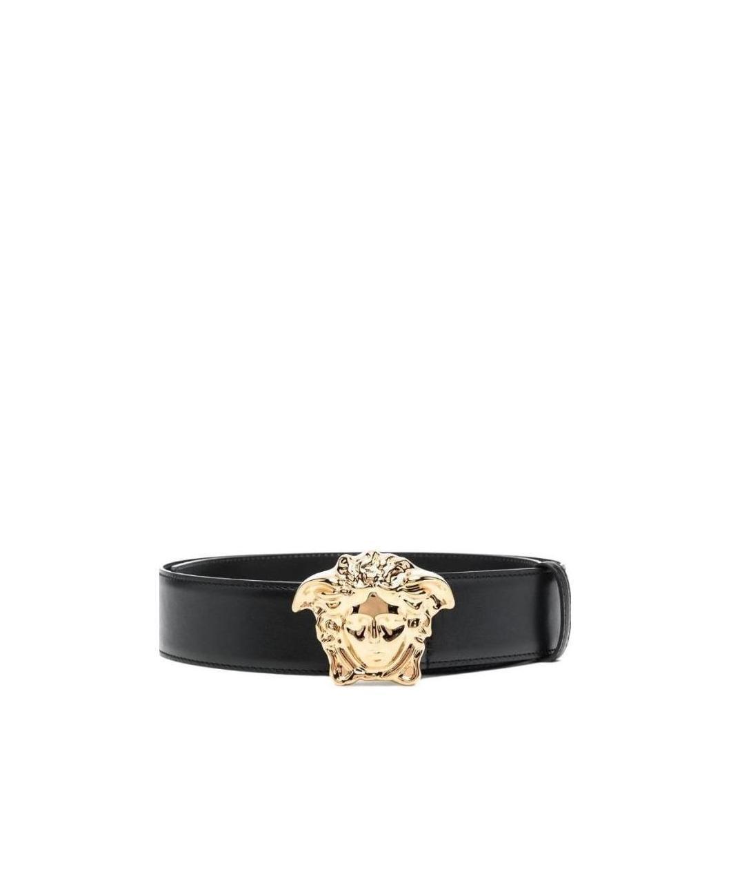 VERSACE La Medusa Leather Belt Man Belt Black Size 39.5 Calfskin Product Image