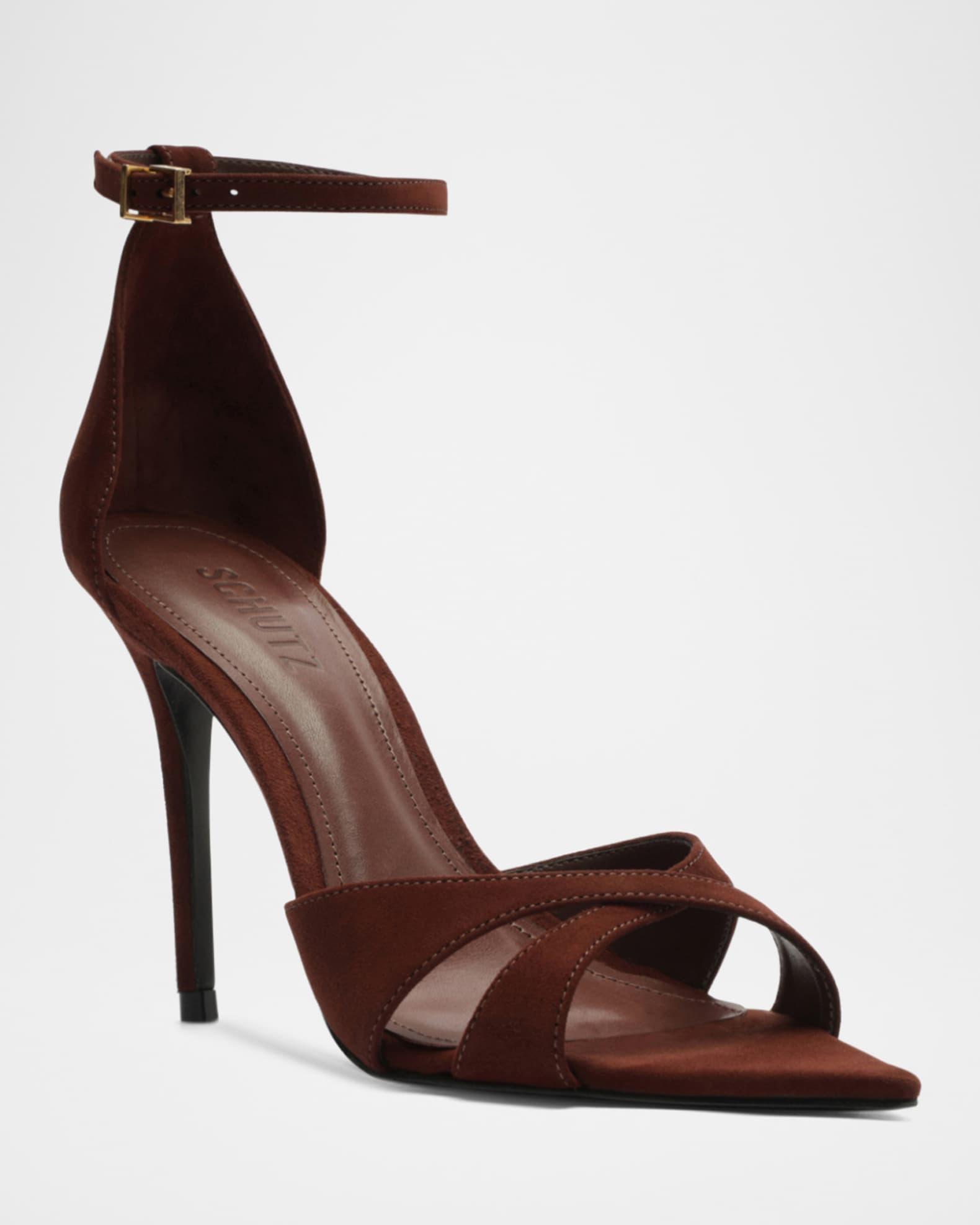 Hilda Leaf Suede Stiletto Sandals Product Image