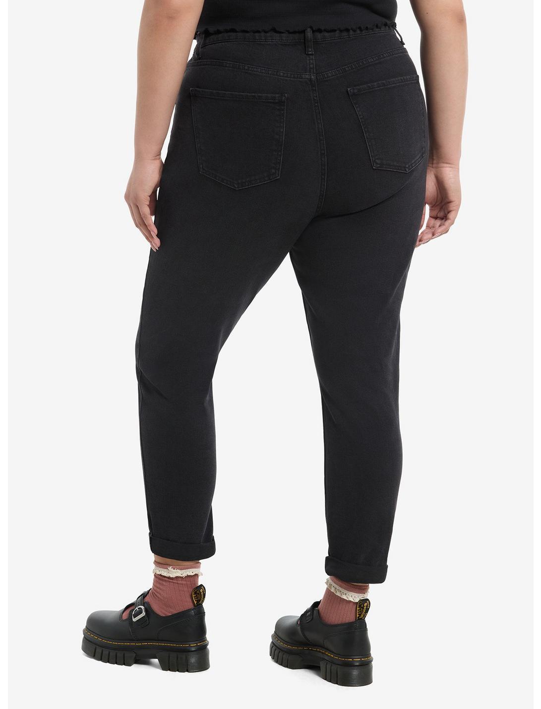 Mushroom & Forest Creature Embroidered Mom Jeans Plus Size Product Image