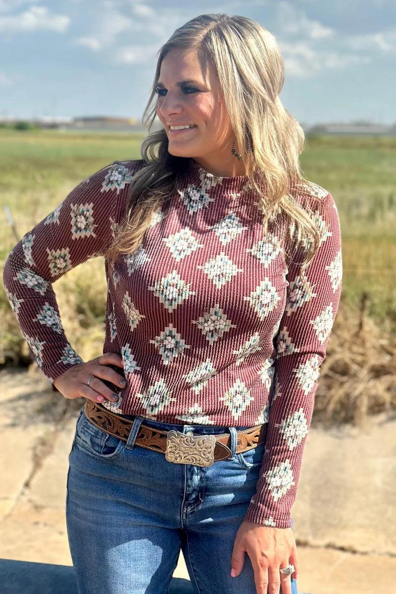 Sterling Kreek High Plains Aztec Top Product Image