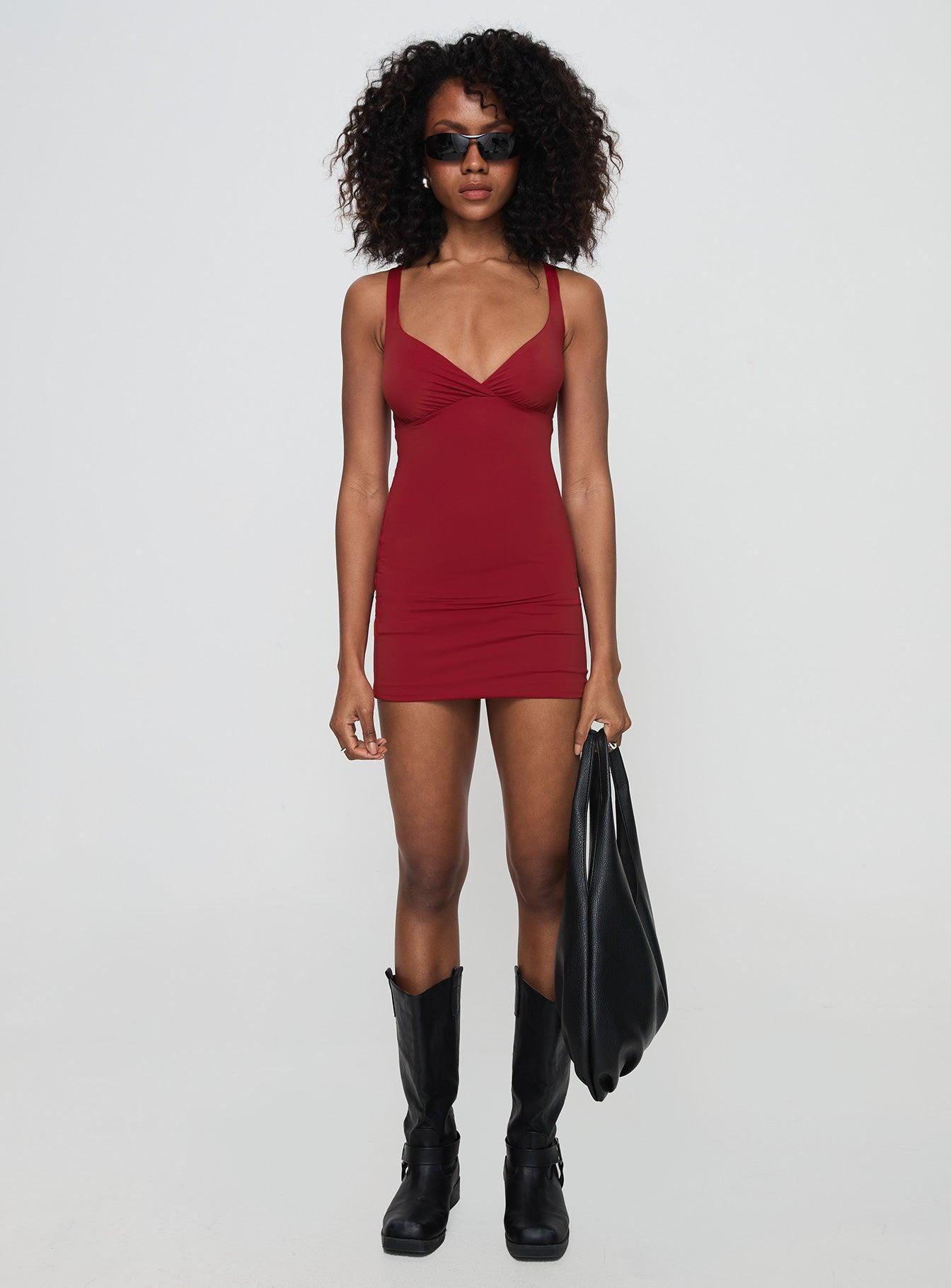 Wandella Mini Dress Red Product Image