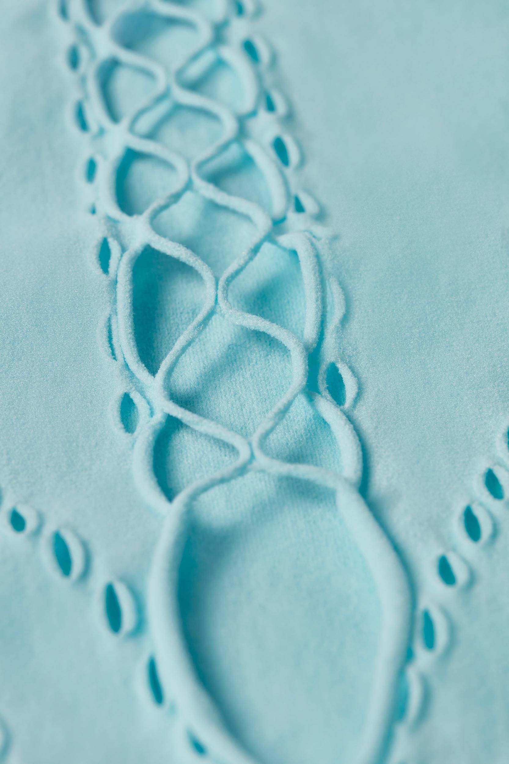 Lace-Up Halterneck Bodysuit in Ice Blue Female Product Image