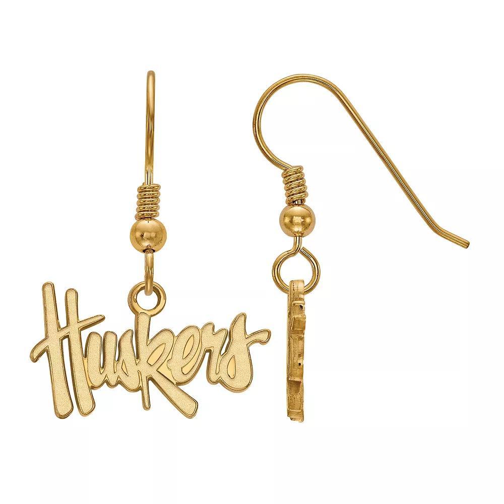 LogoArt 14K Gold Over Silver Nebraska Cornhuskers Dangle Earrings, Women's, Size: 31 mm, 14k Gold Plated Product Image