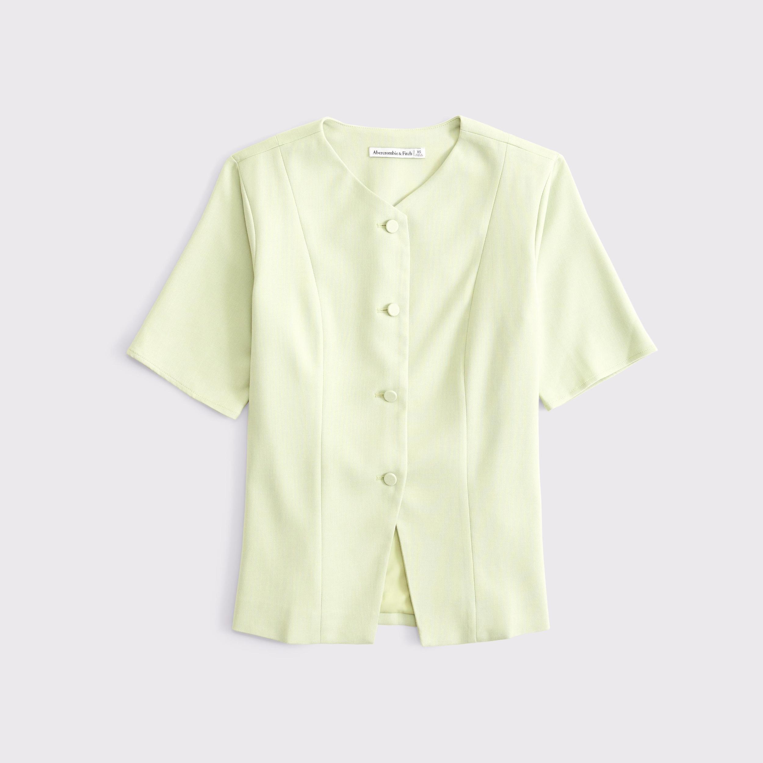 Short-Sleeve Tailored Vest Top Product Image