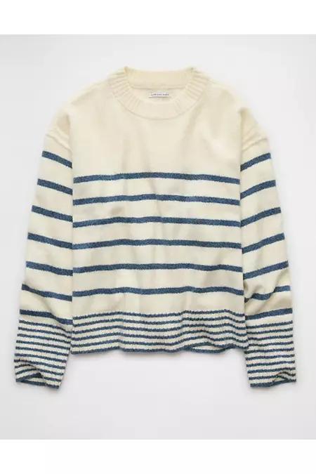 AE Whoa So Soft Striped Crew Neck Sweater Women's Product Image