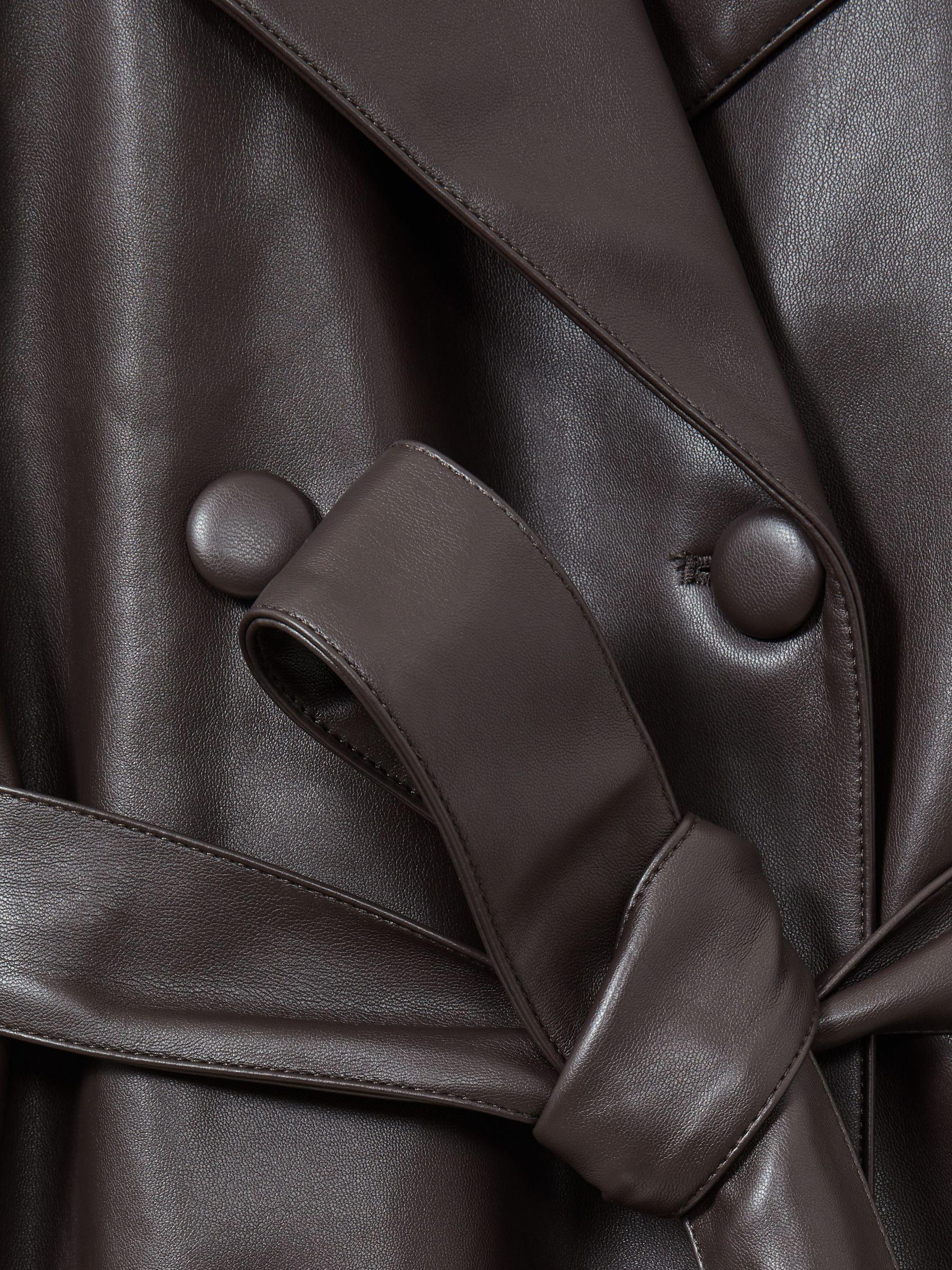 Good American Faux-Leather Trench Coat in Bitter Chocolate Product Image