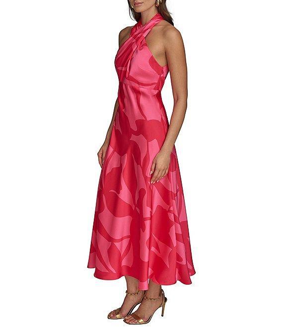Donna Karan French Twill Halter Neck Sleeveless A-Line Dress Product Image