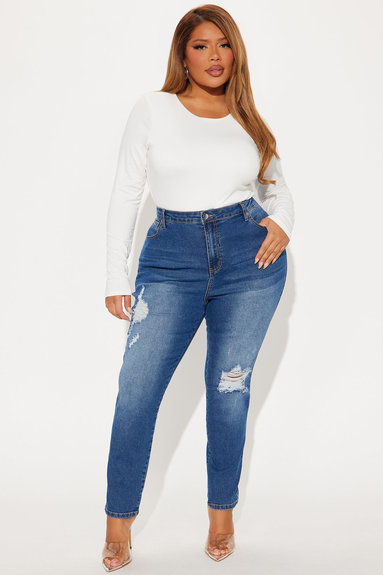 Call It Love Stretch Ripped Skinny Jeans - Dark Wash Product Image