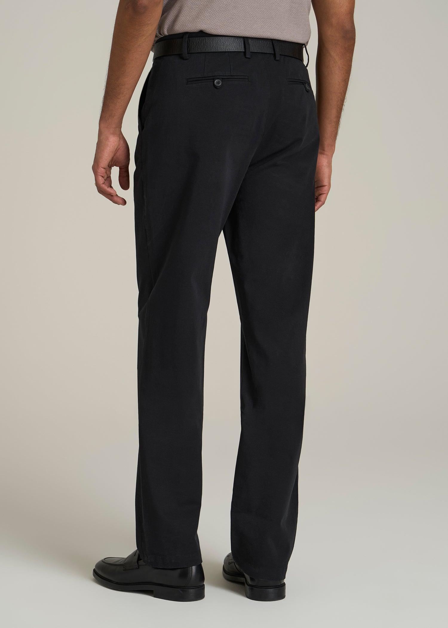 4 Way Stretch Commuter RELAXED Chino Pants for Tall Men in Black Product Image